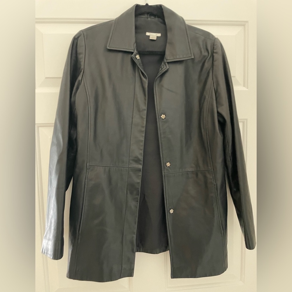 Halogen black leather jacket